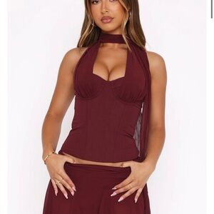 White Fox Match Maker Bustier Burgundy